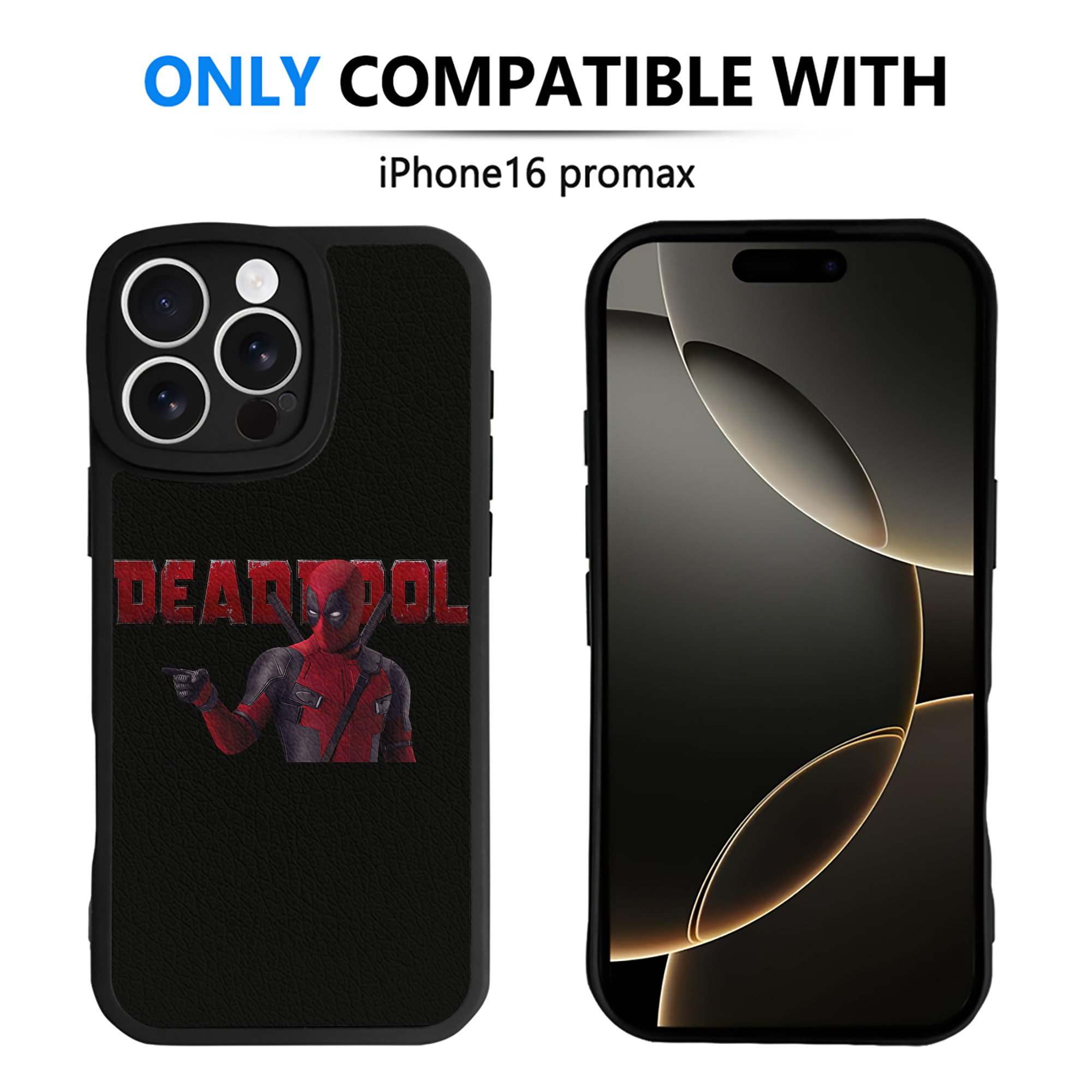 （画像用） Deadpool デッドプール 【iPhone 16シリーズ対応】シリコンスマホケース（レザー調） 材質：シリコン